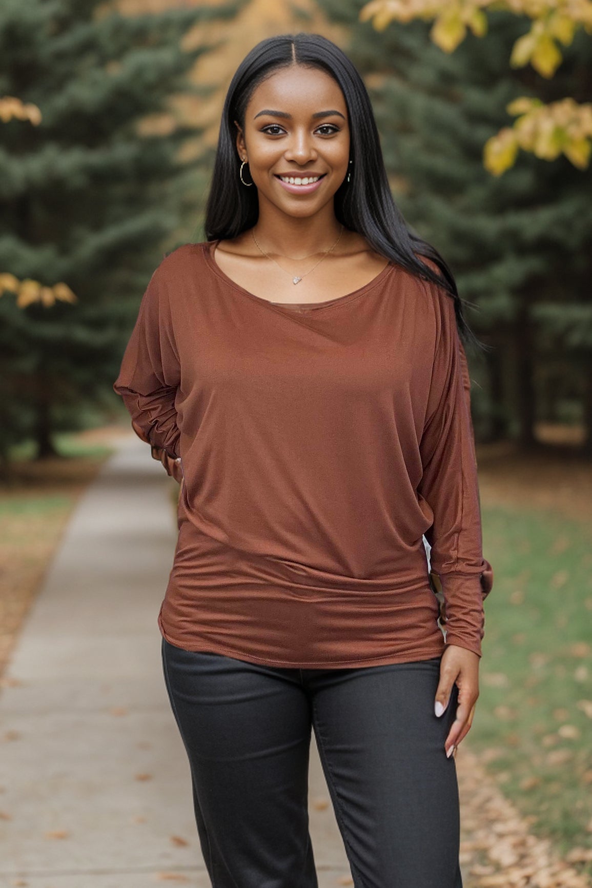 Touch Of Ruche Long Sleeve Dolman