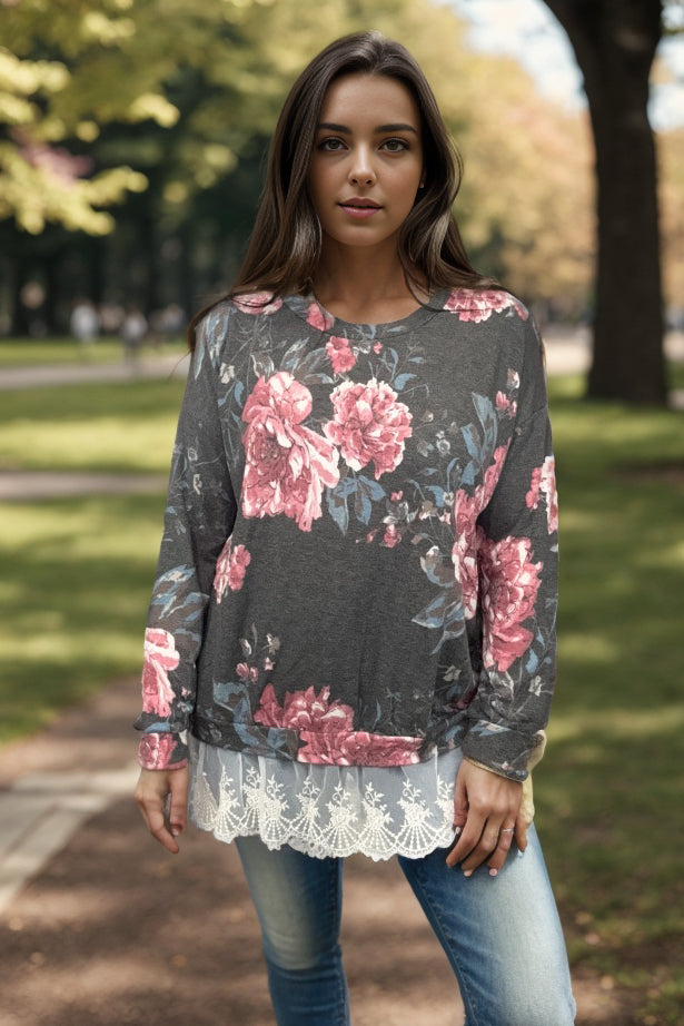 Trimmed In Lace - Pullover