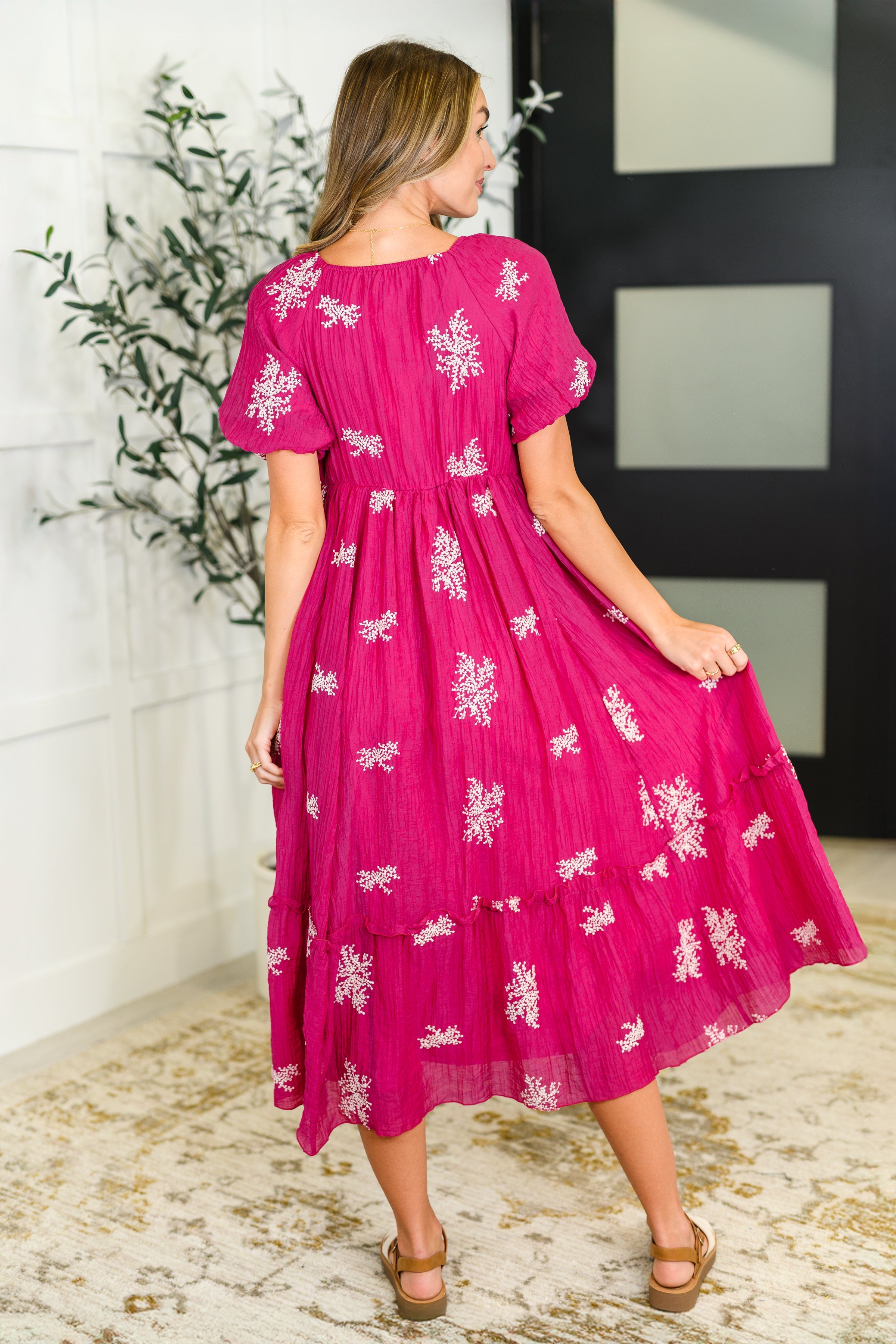 Twirl in Bloom Square Neck Dress