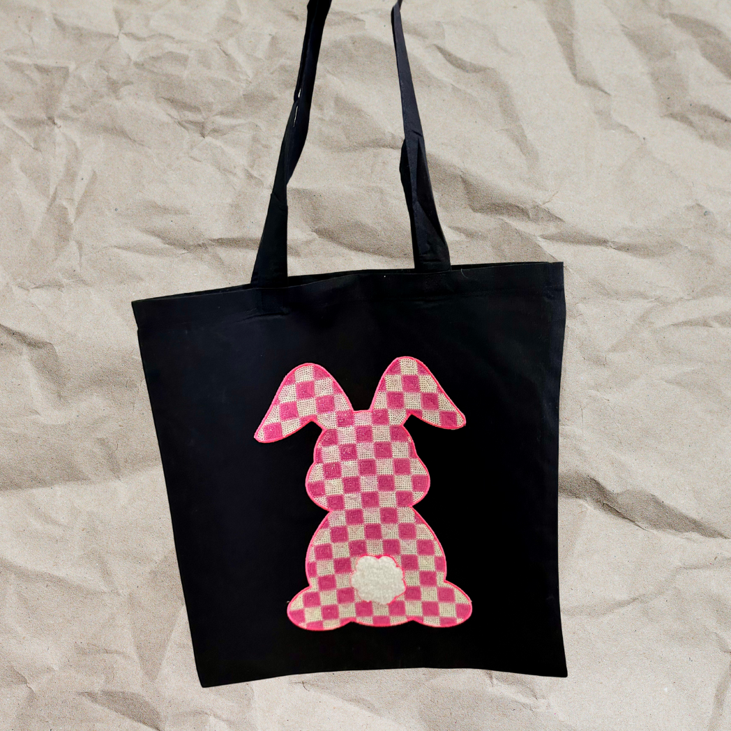 Cotton Tail Black Tote Bag