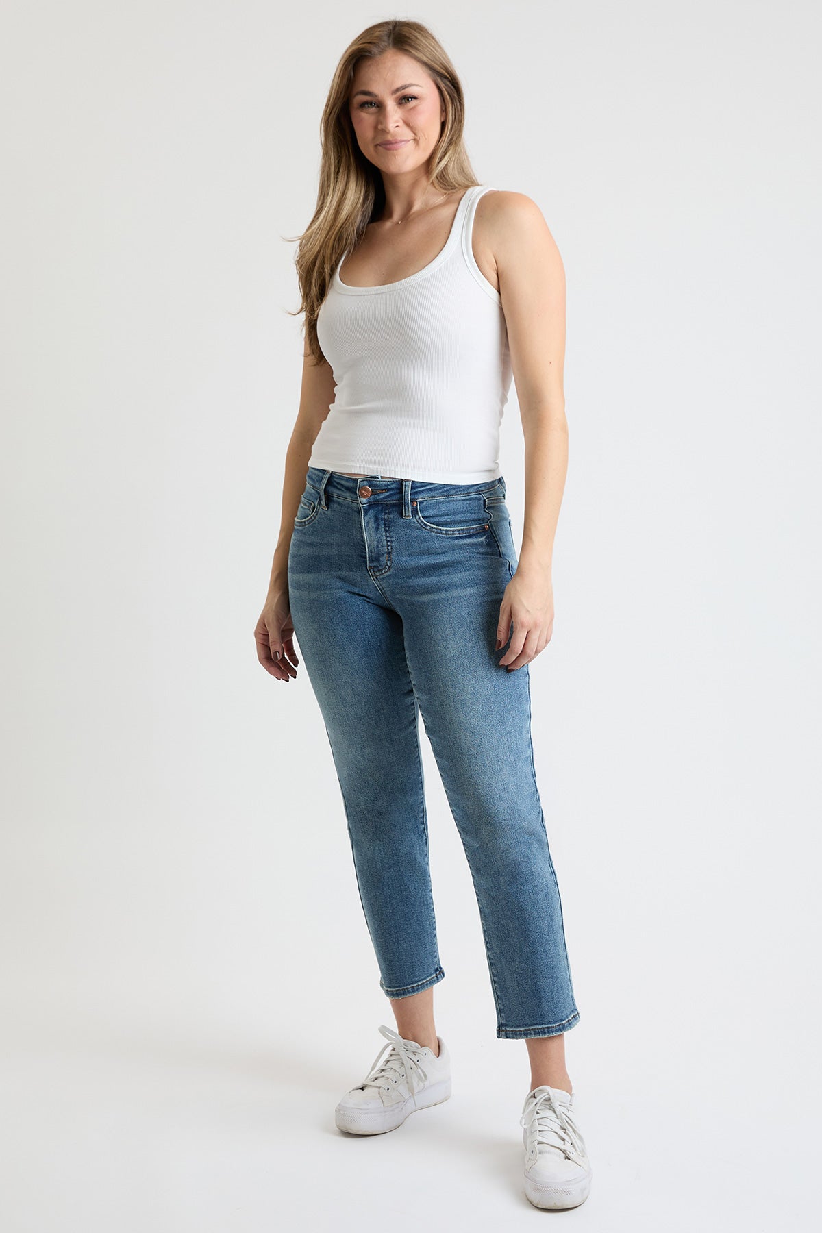 Premium Stretch Cropped Slim Straight Jeans