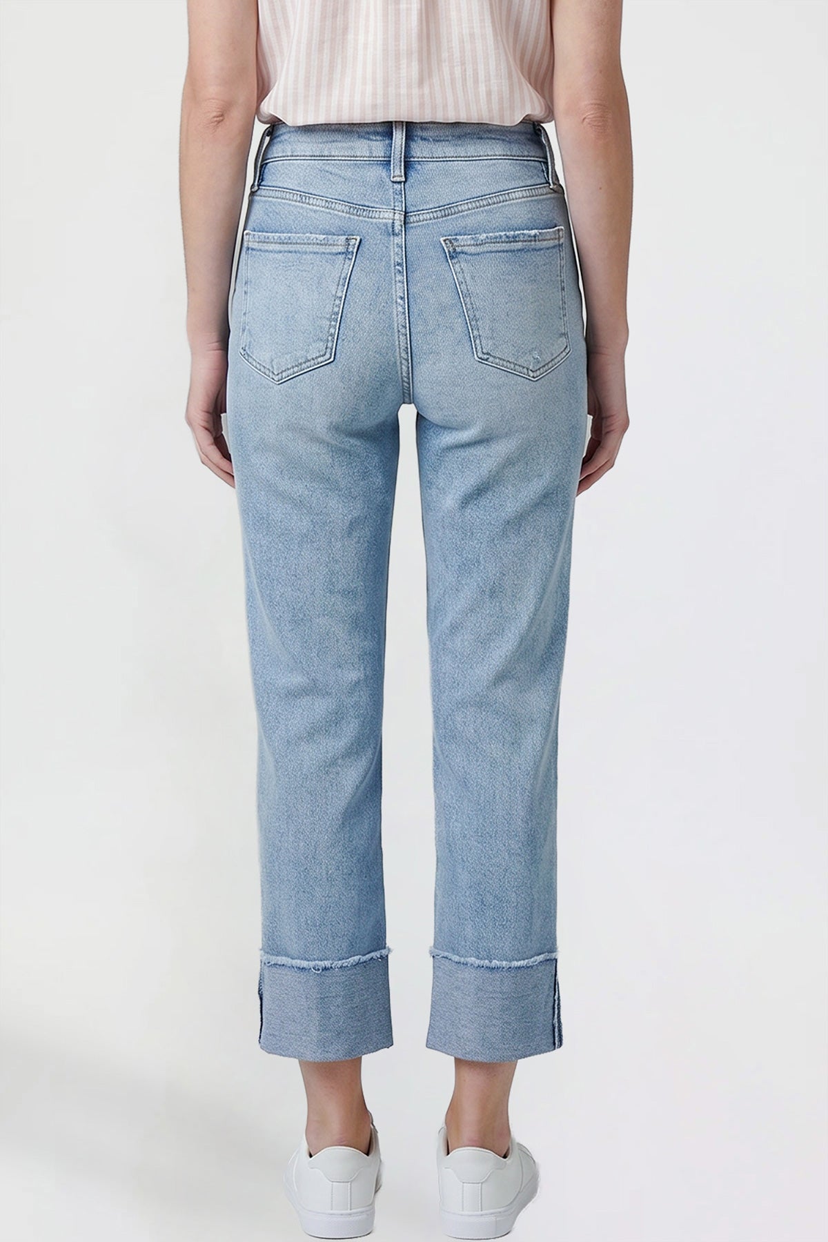 Premium Stretch Cropped Mega Cuff Jeans