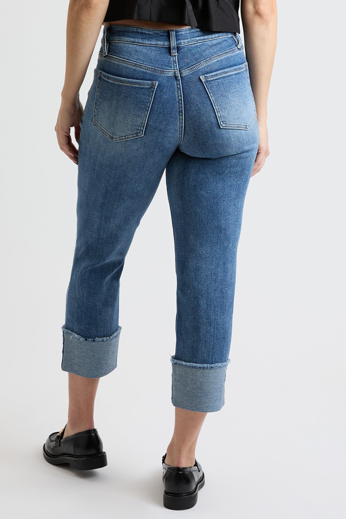 Premium Stretch Cropped Mega Cuff Jeans