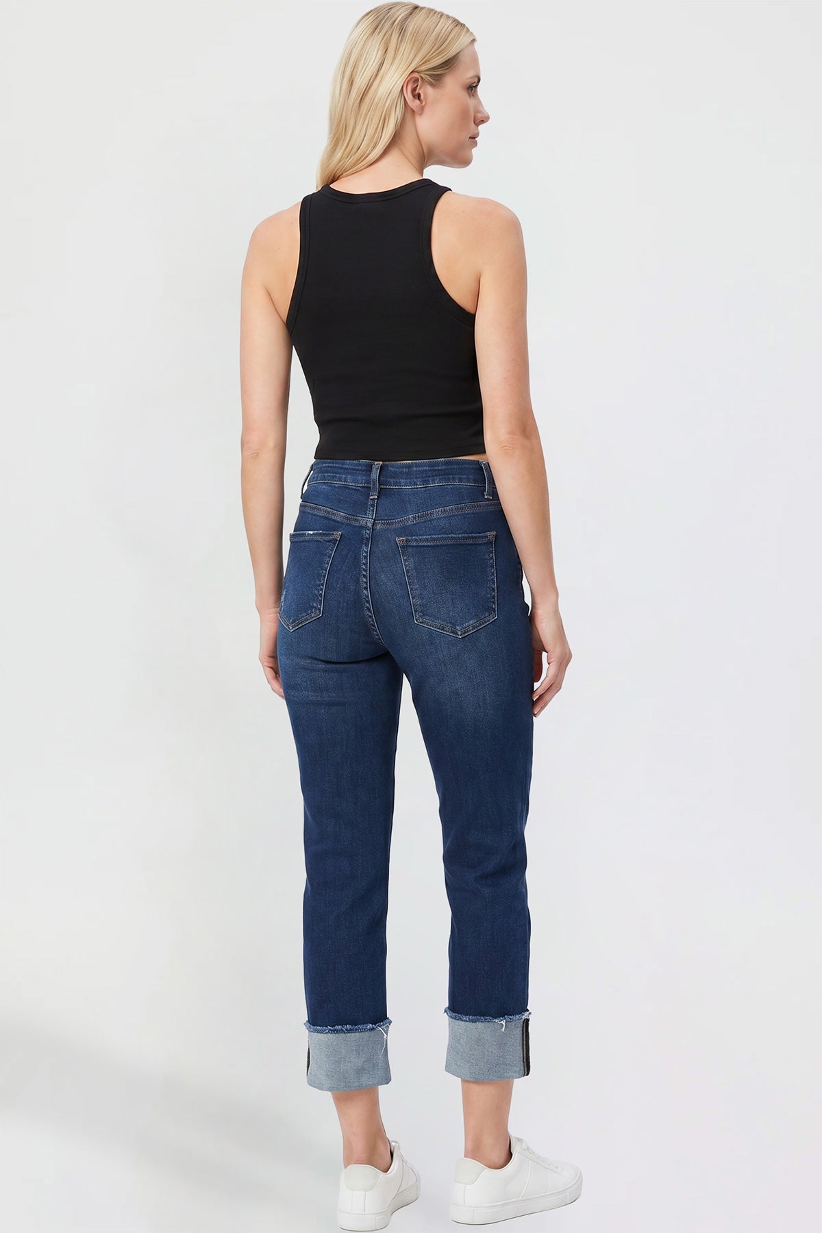 Premium Stretch Cropped Mega Cuff Jeans