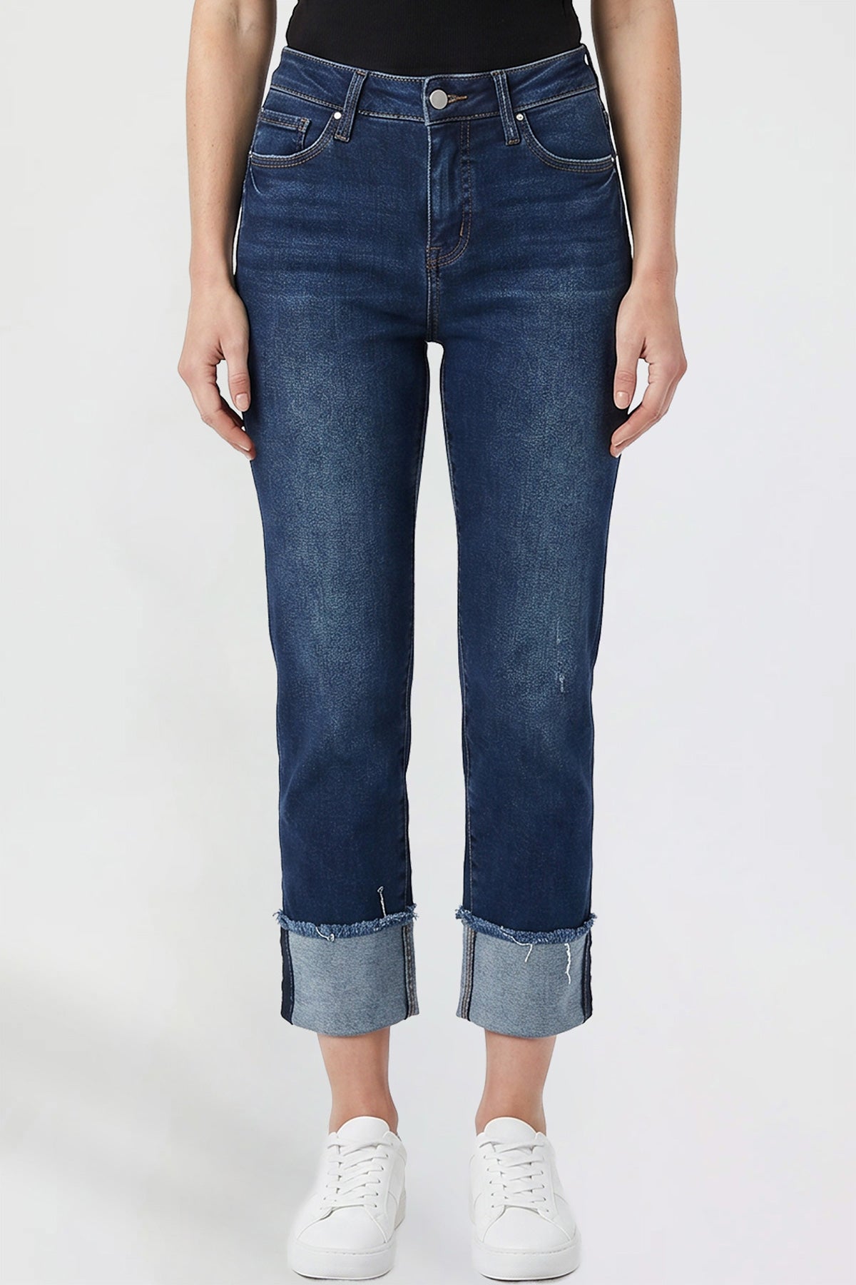 Premium Stretch Cropped Mega Cuff Jeans