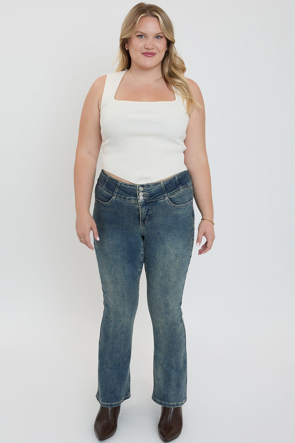 Plus 3-Button Bootcut Jeans