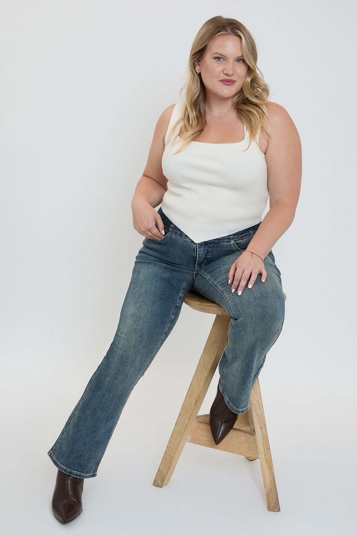 Plus 3-Button Bootcut Jeans