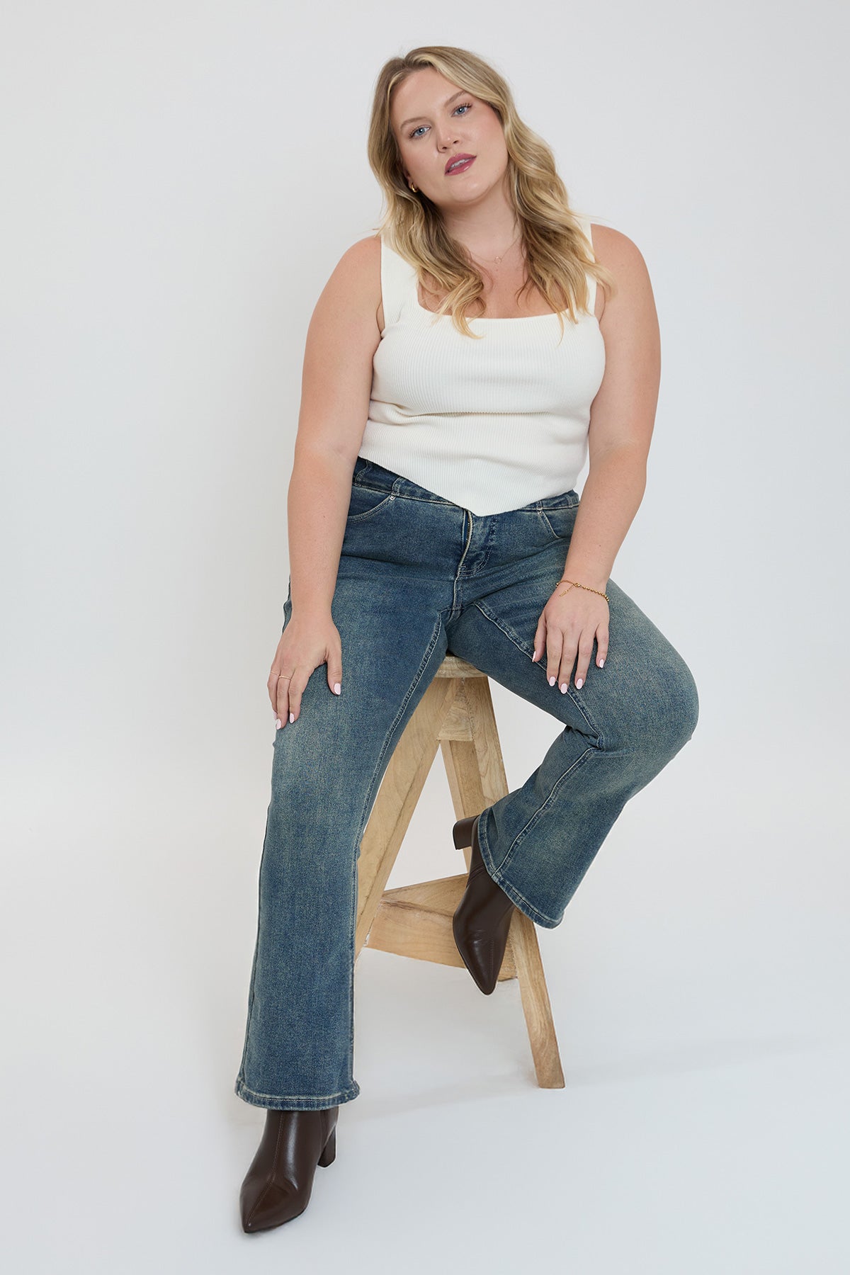 Plus 3-Button Bootcut Jeans