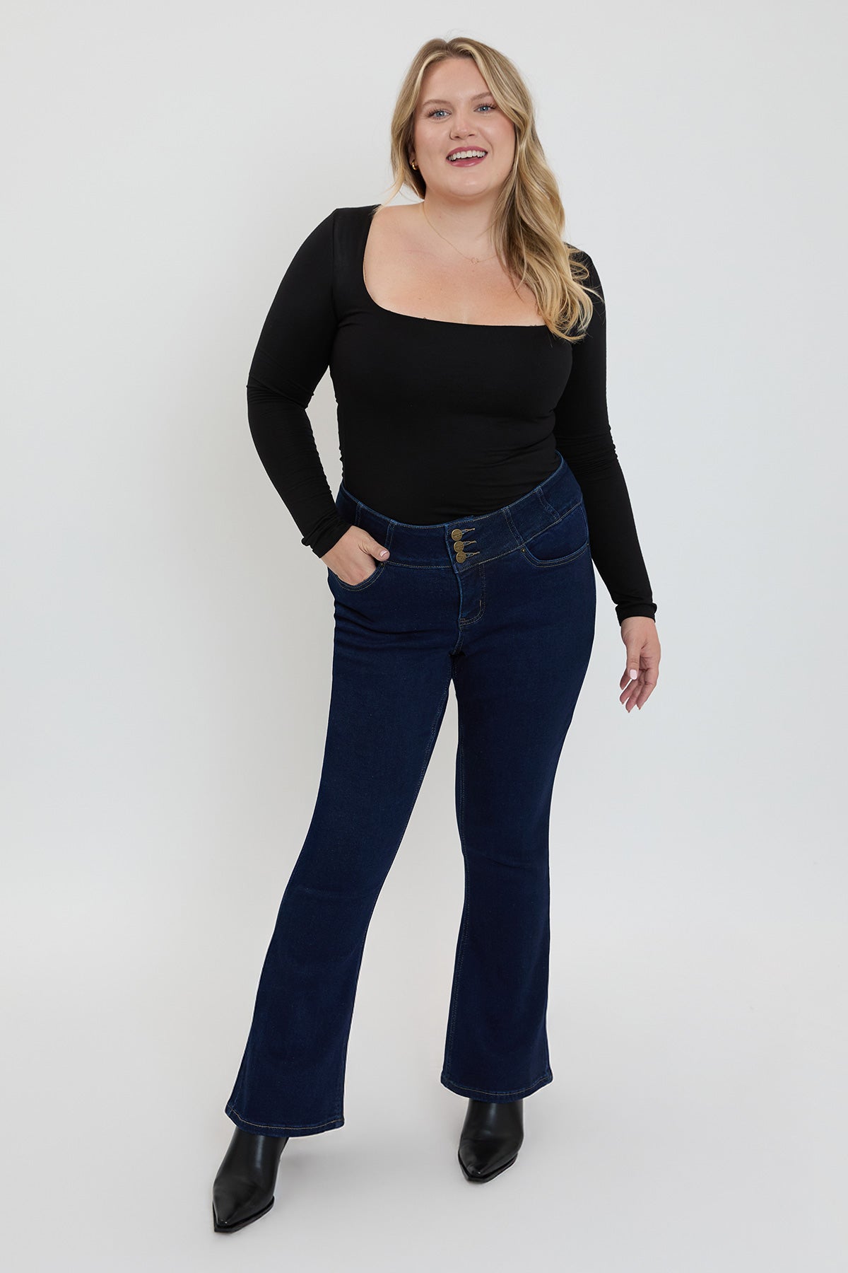 Plus 3-Button Bootcut Jeans