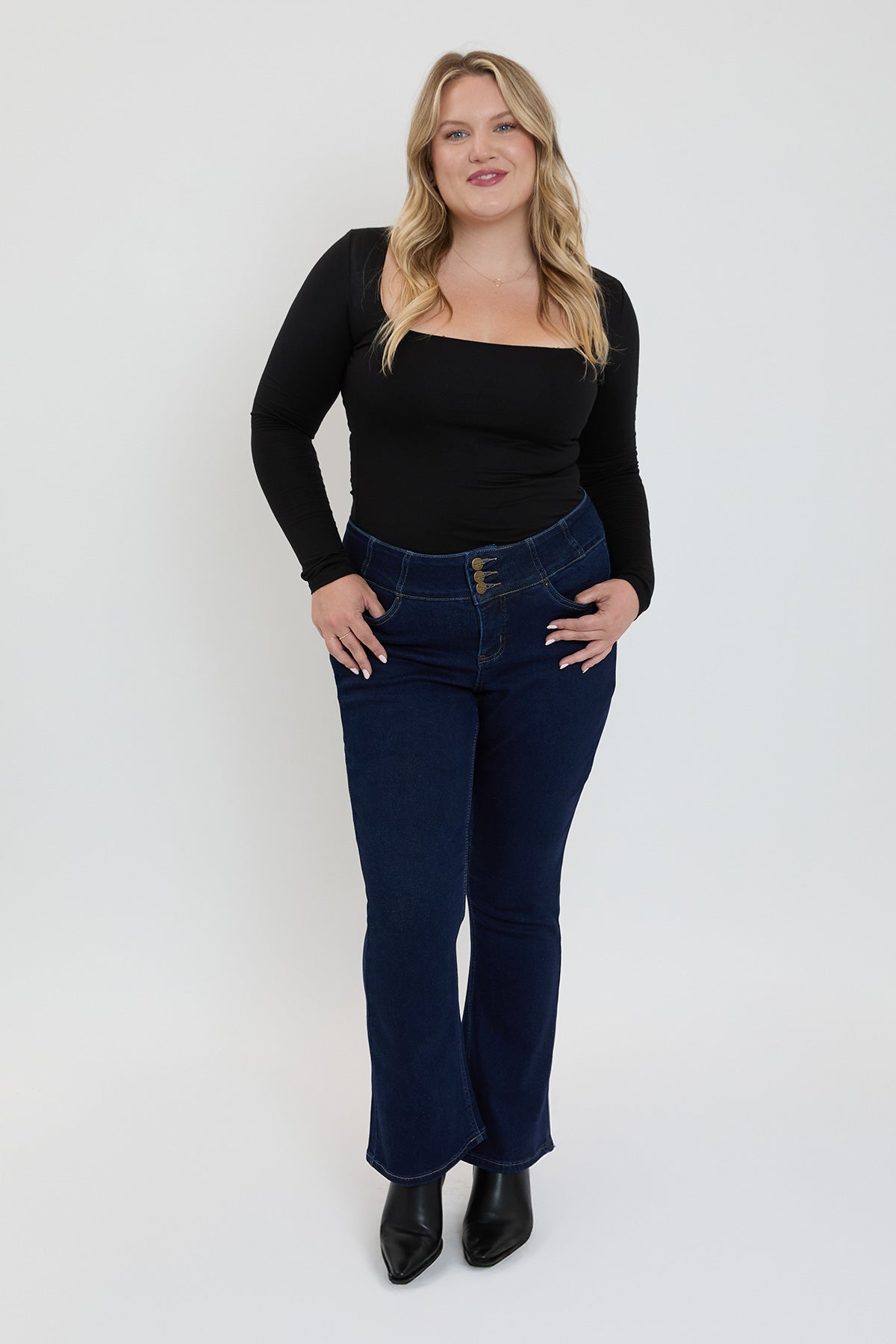 Plus 3-Button Bootcut Jeans