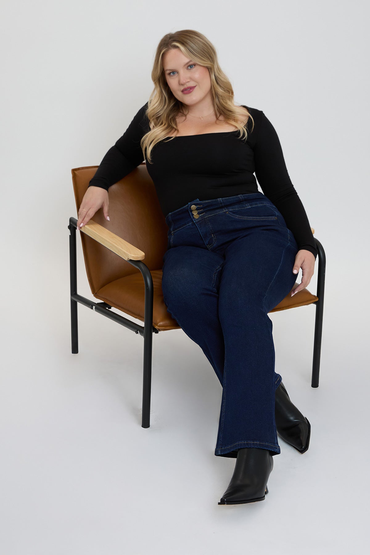 Plus 3-Button Bootcut Jeans