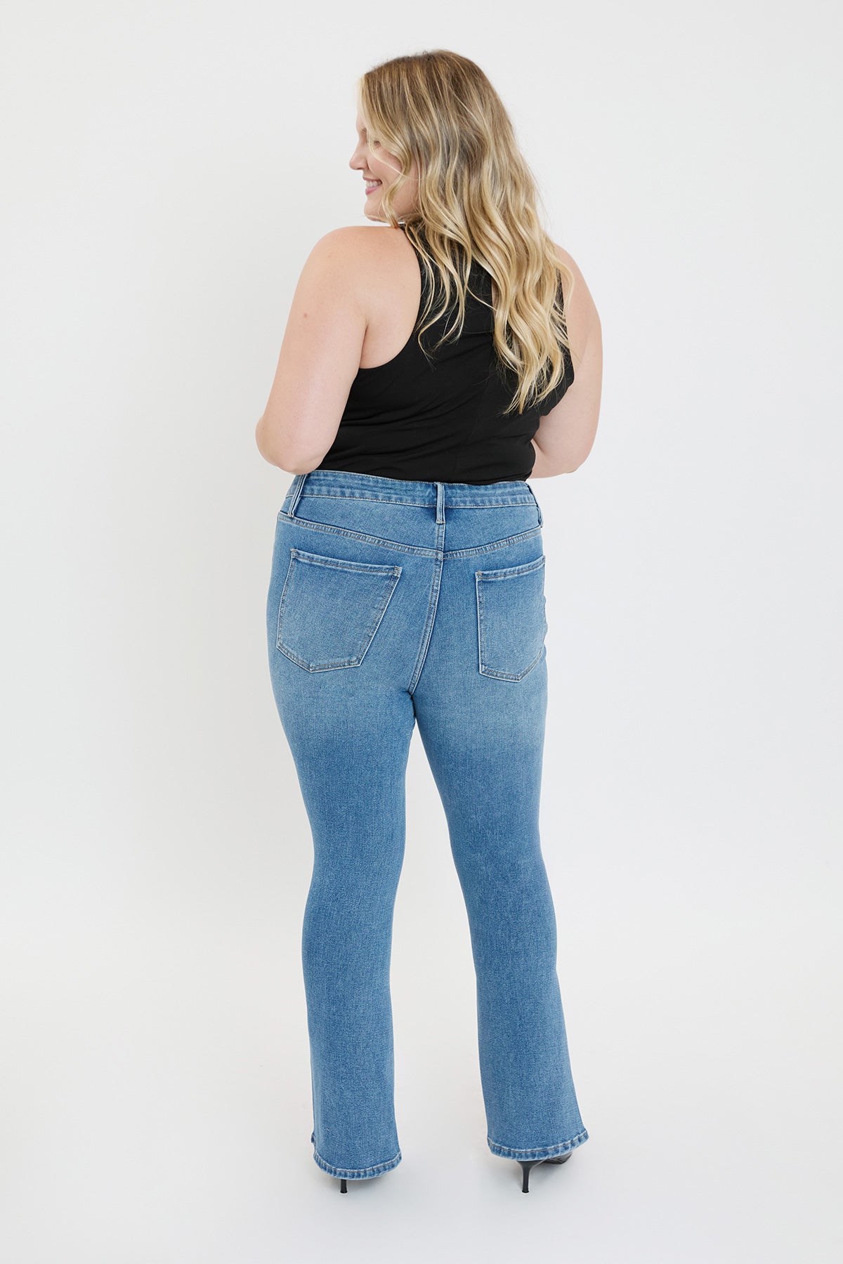 Plus Curve Seam Flare Jeans