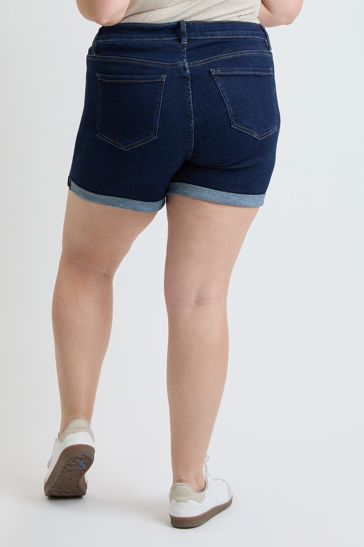 Plus Premium Stretch Fold-Over Cuff Shorts