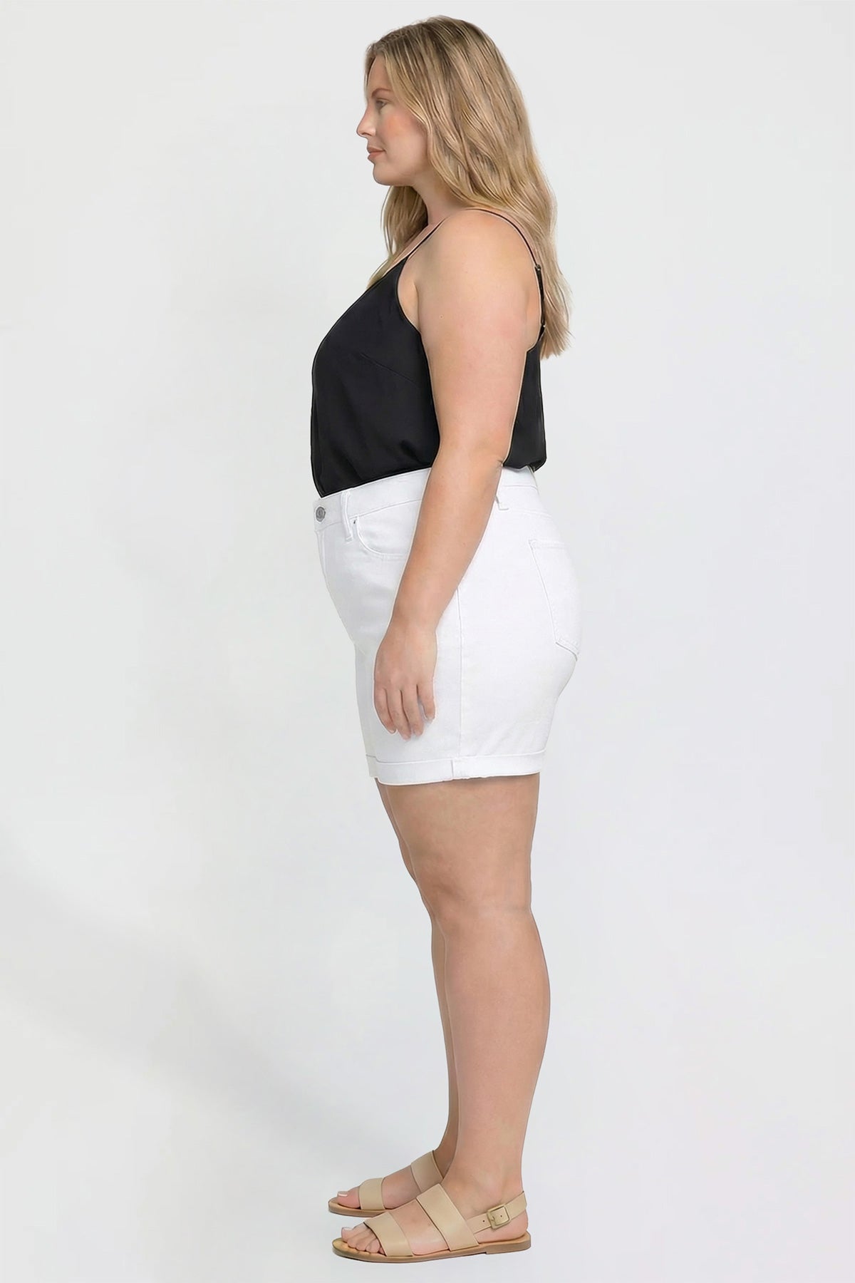 Plus Premium Stretch Fold-Over Cuff Shorts