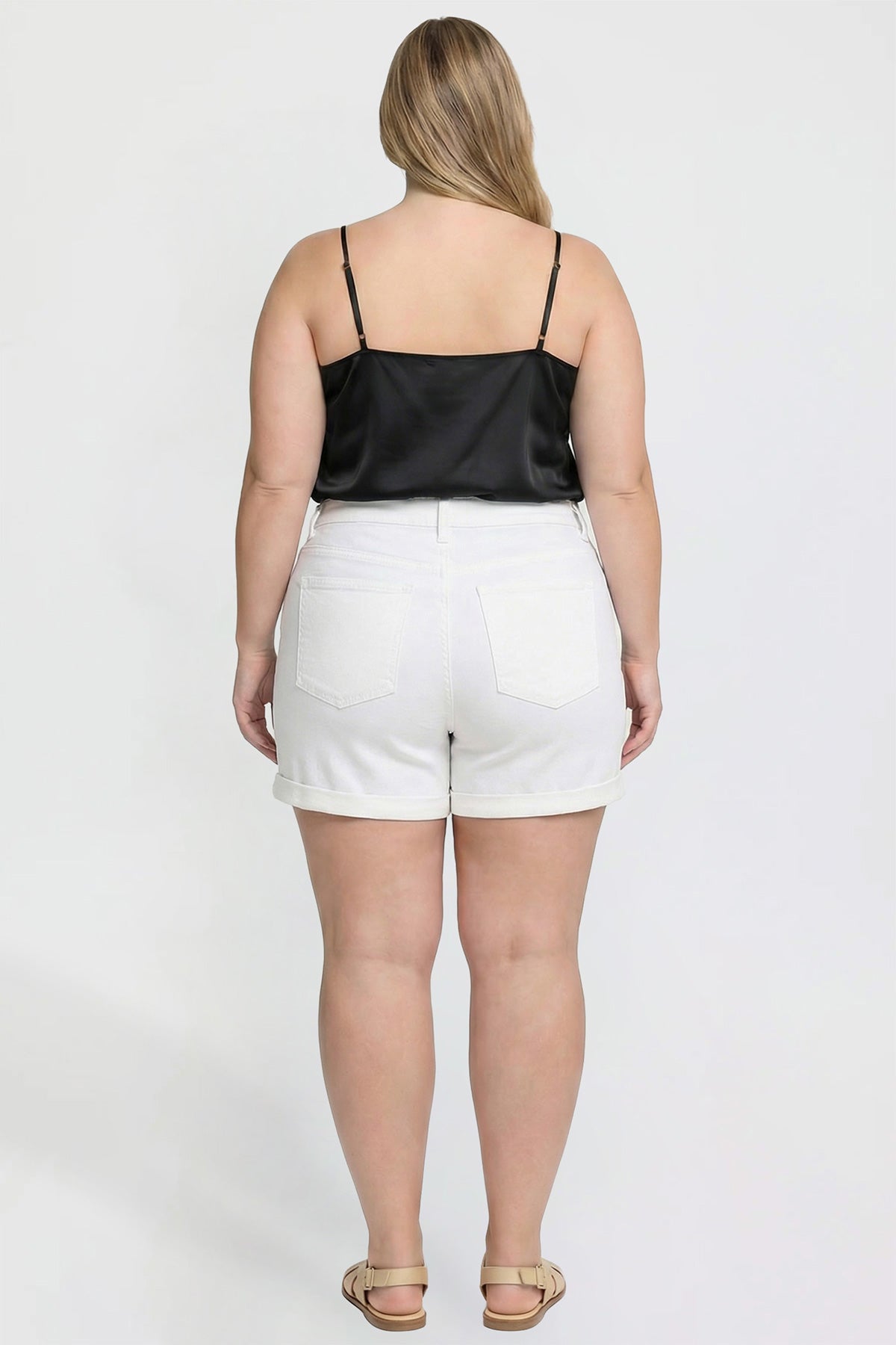 Plus Premium Stretch Fold-Over Cuff Shorts