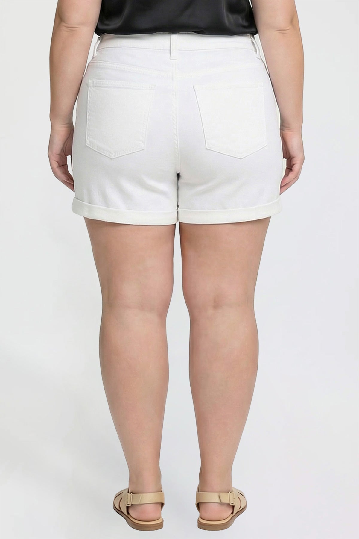 Plus Premium Stretch Fold-Over Cuff Shorts