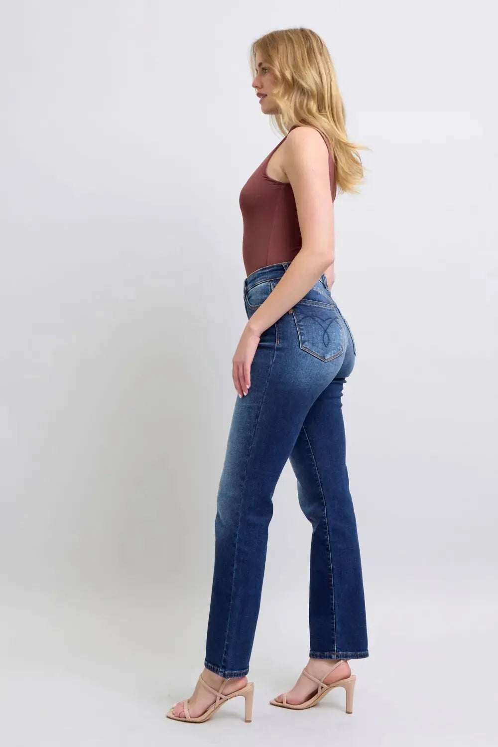 Washed Straight Leg Judy Blue Jeans with Pockets