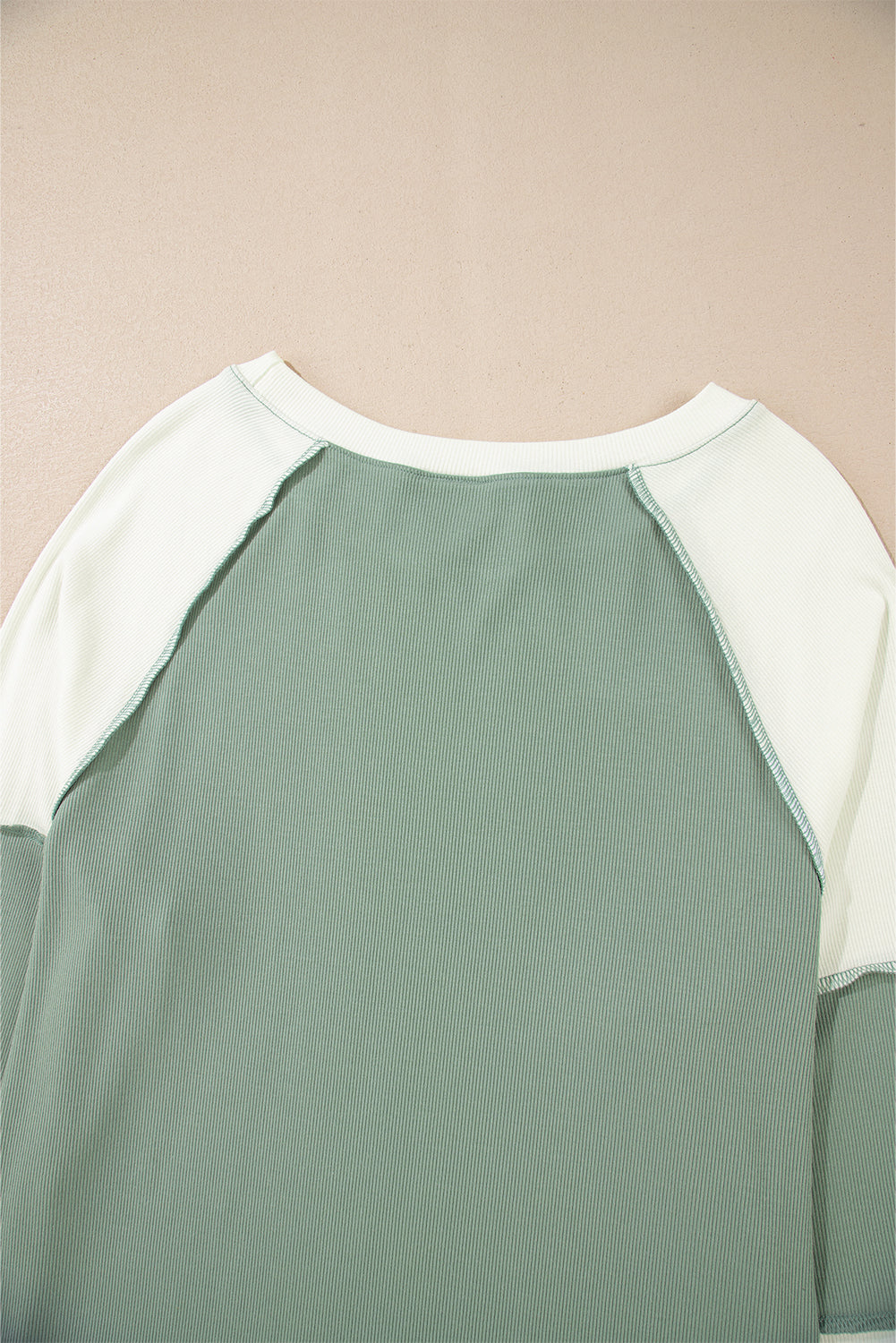 PRE-ORDER: Ribbed Colorblock Patchwork Raglan Long Sleeve Top