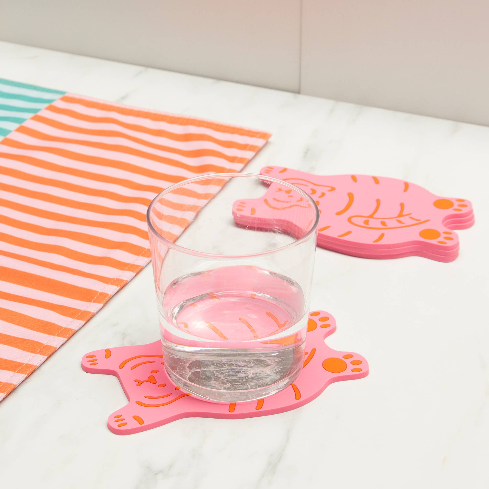 Pink Tiger Coaster Set (4 pack)