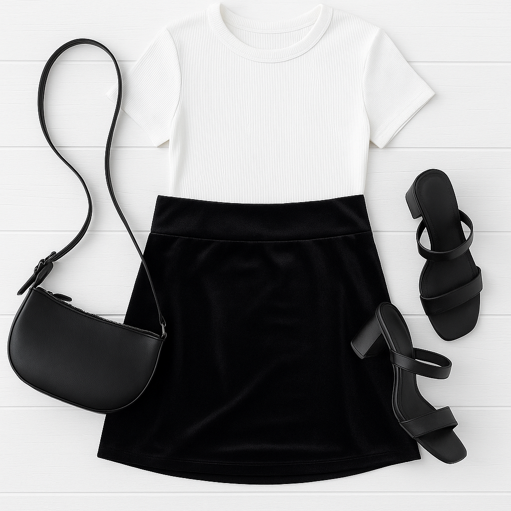 The Scarlett - Black Velvet Skirt