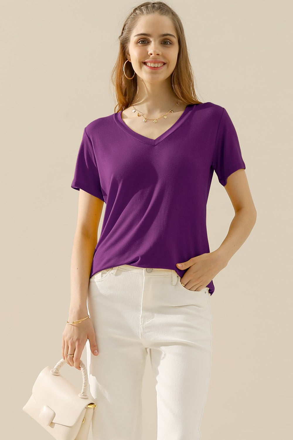 Classic V-Neck Short Sleeve Tee