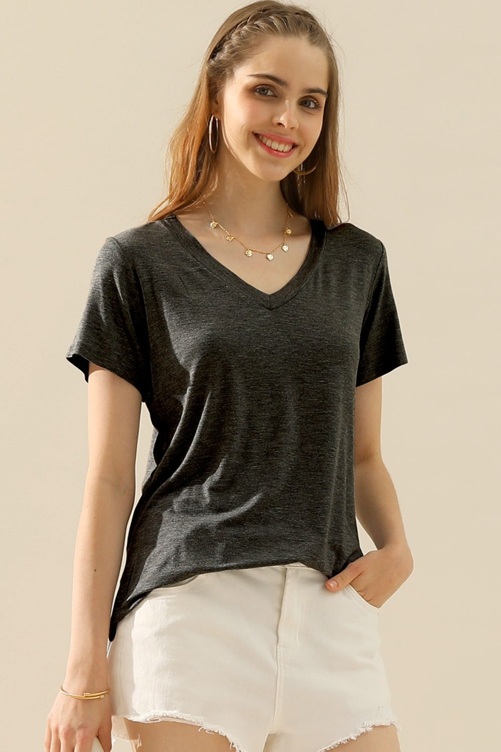 Classic V-Neck Short Sleeve Tee