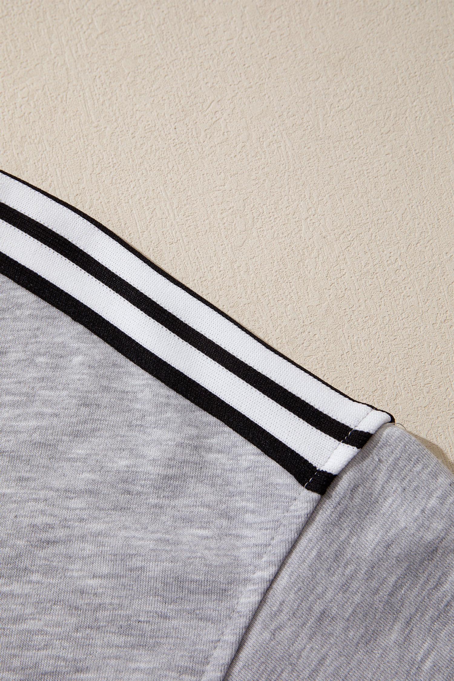 PRE-ORDER: Light Grey Patchwork Detail Raw Edge Oversize Tee