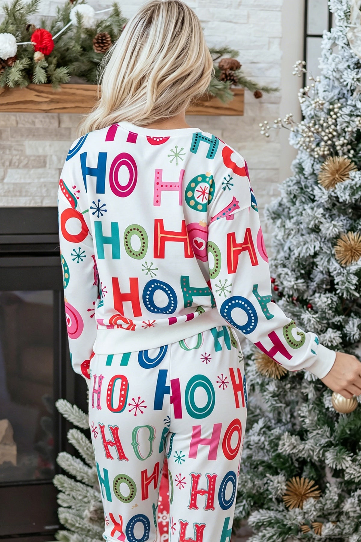 PRE-ORDER: Ho Ho Ho Print Long Sleeve Lounge Set