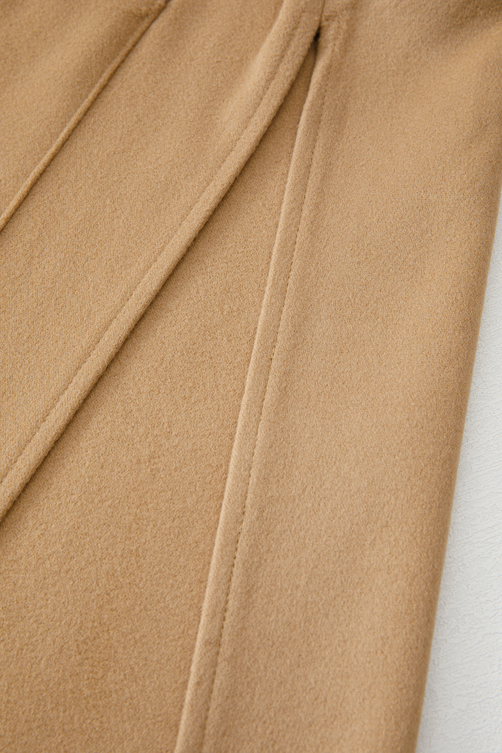 Light French Beige Casual Zip up Hooded Coat