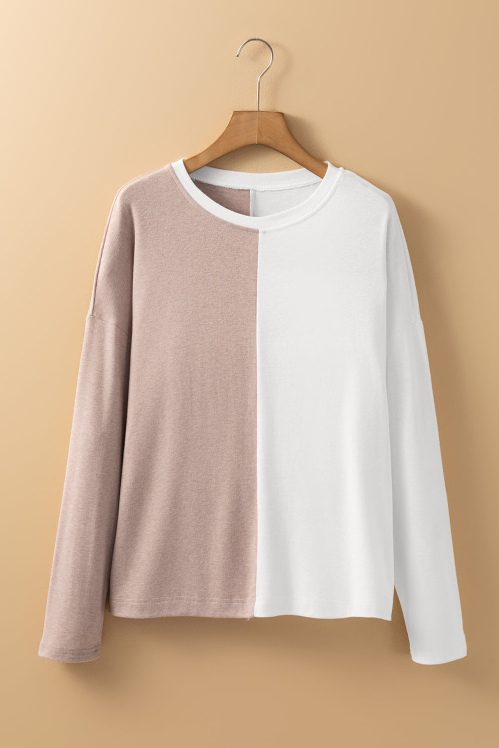 Khaki Colorblock Long Sleeve Top