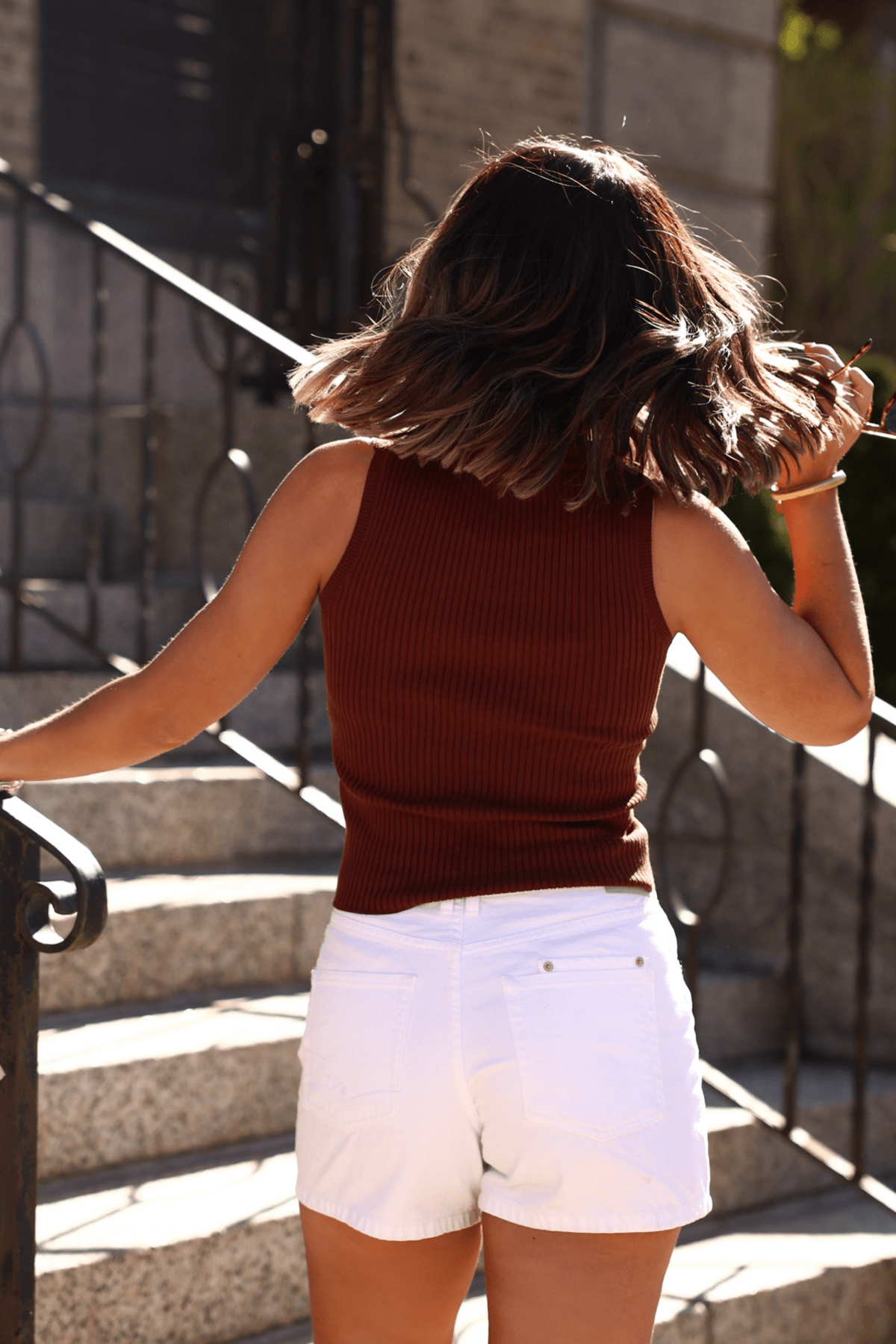 Allison Brown V Neck Sweater Top