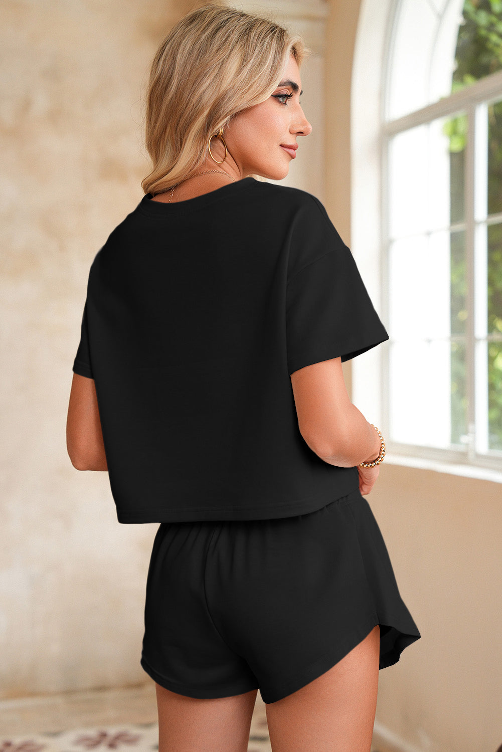 PRE-ORDER: Cropped Tee and Ruffle High Waist Skort Set