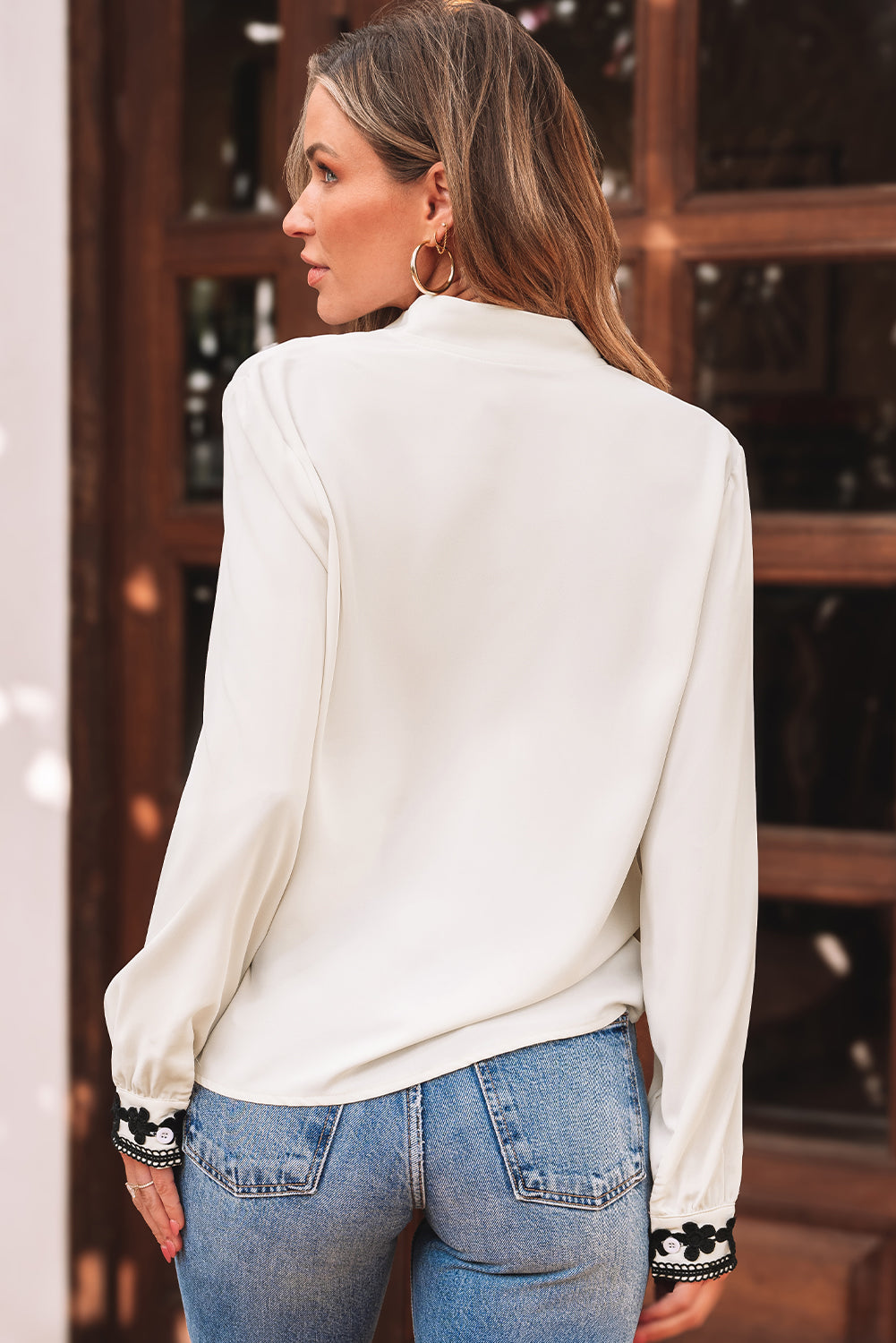 Floral Embroidered Buttoned Shirt