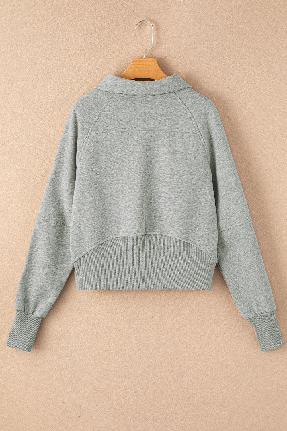 PRE-ORDER: Zip Up Stand Collar Thumbhole Sleeve Sweatshirt
