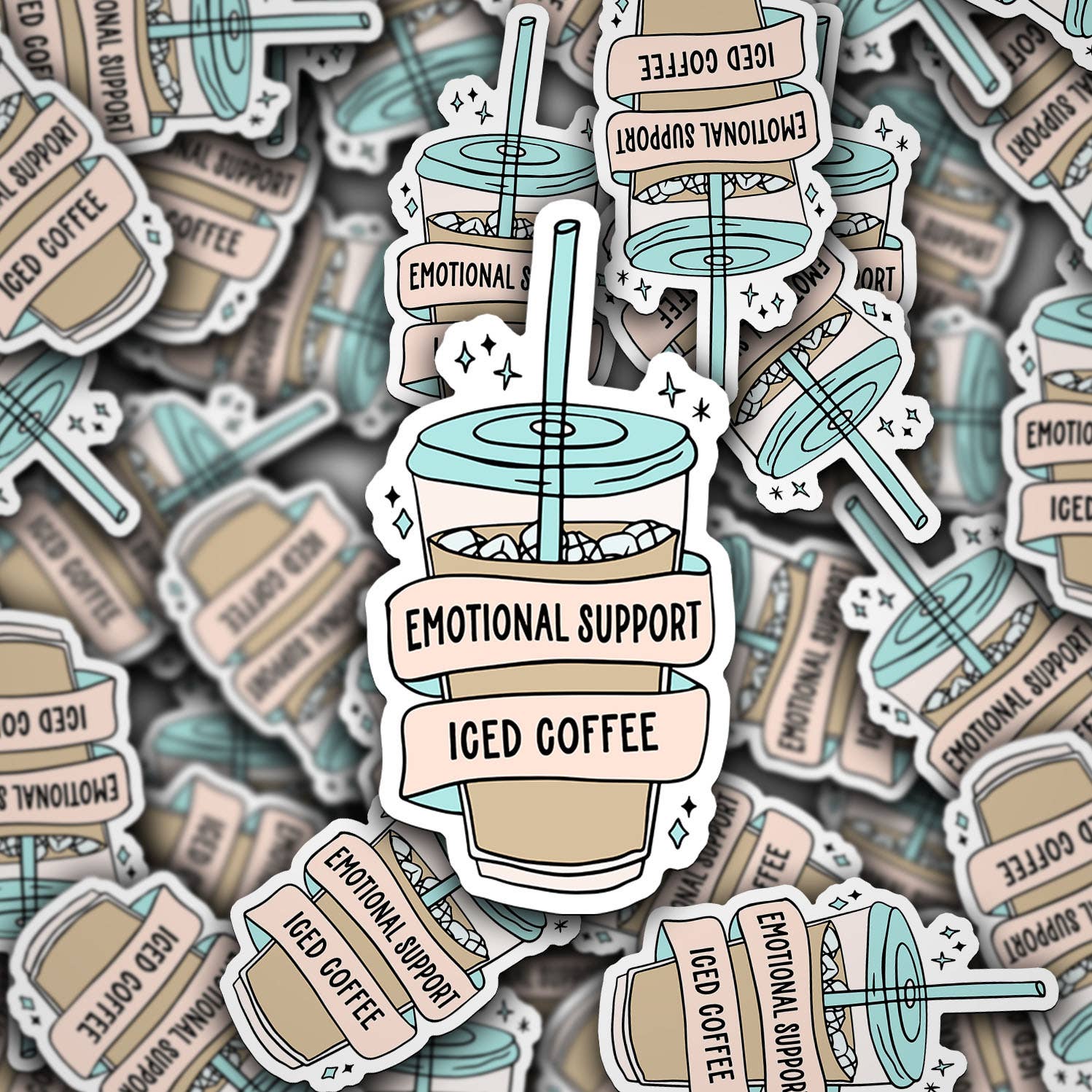 Vinyl Decal - Emotional Support Iced Coffee