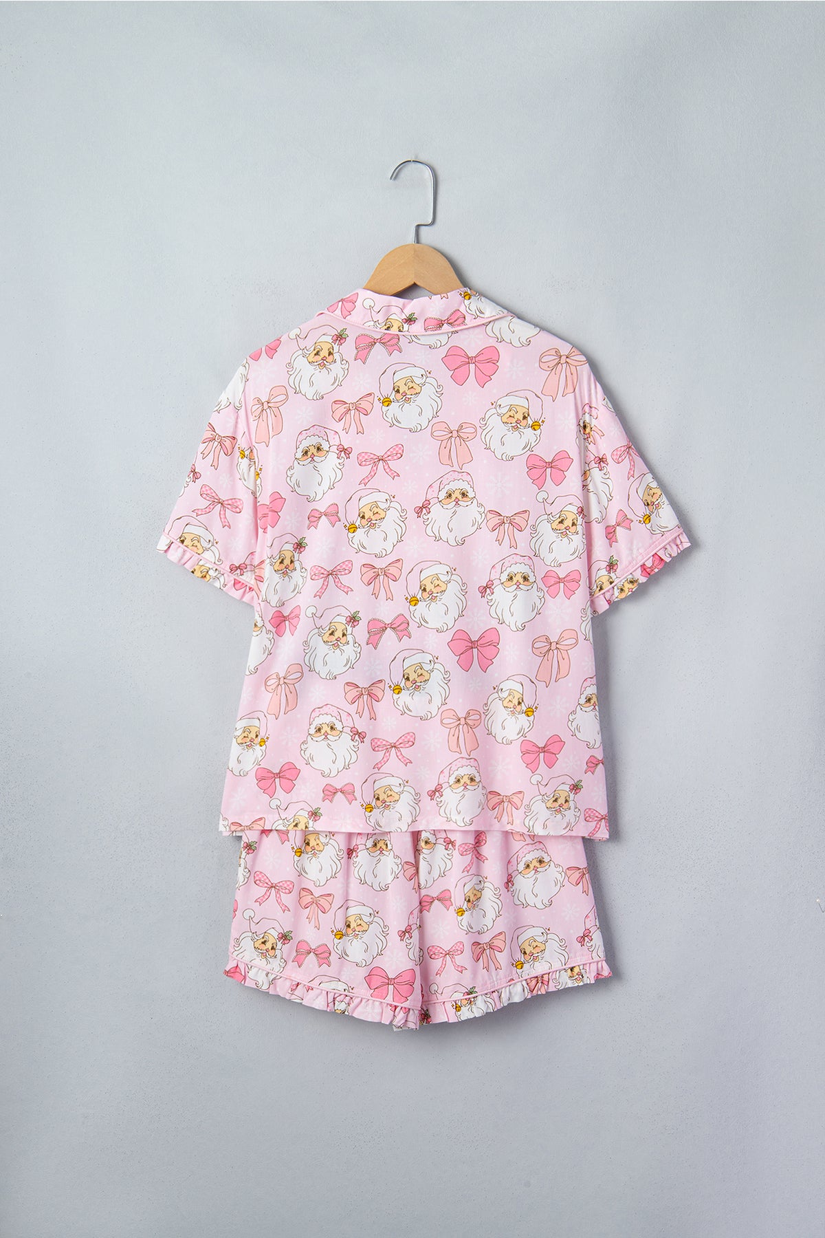 PRE-ORDER: Pink Santa Short Sleeve Lounge Set