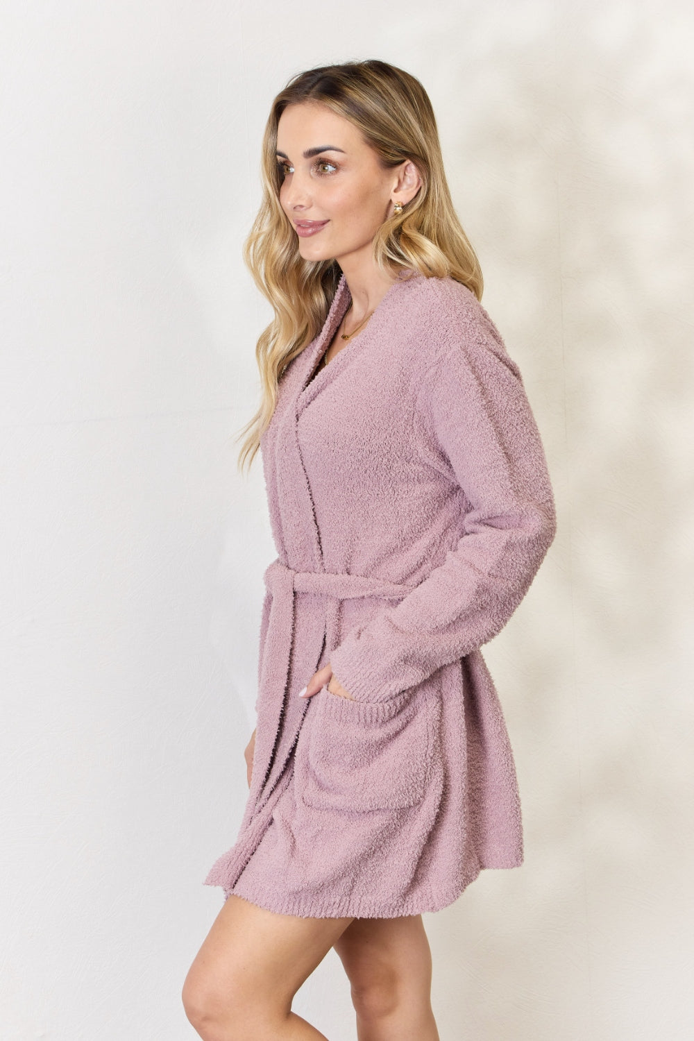 Tie Front Long Sleeve Robe