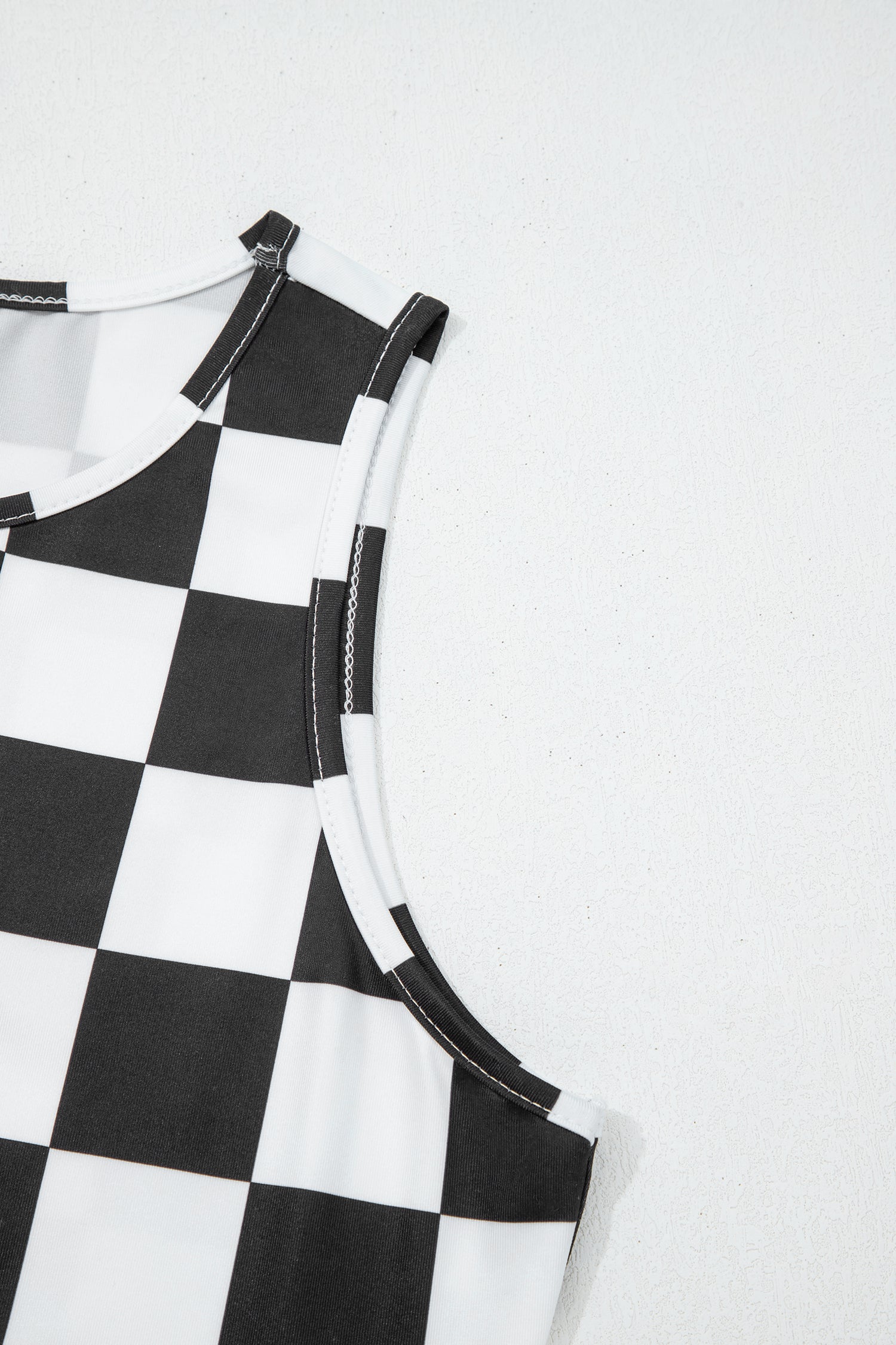 PRE-ORDER: Checkerboard Printed Slim Tank Top