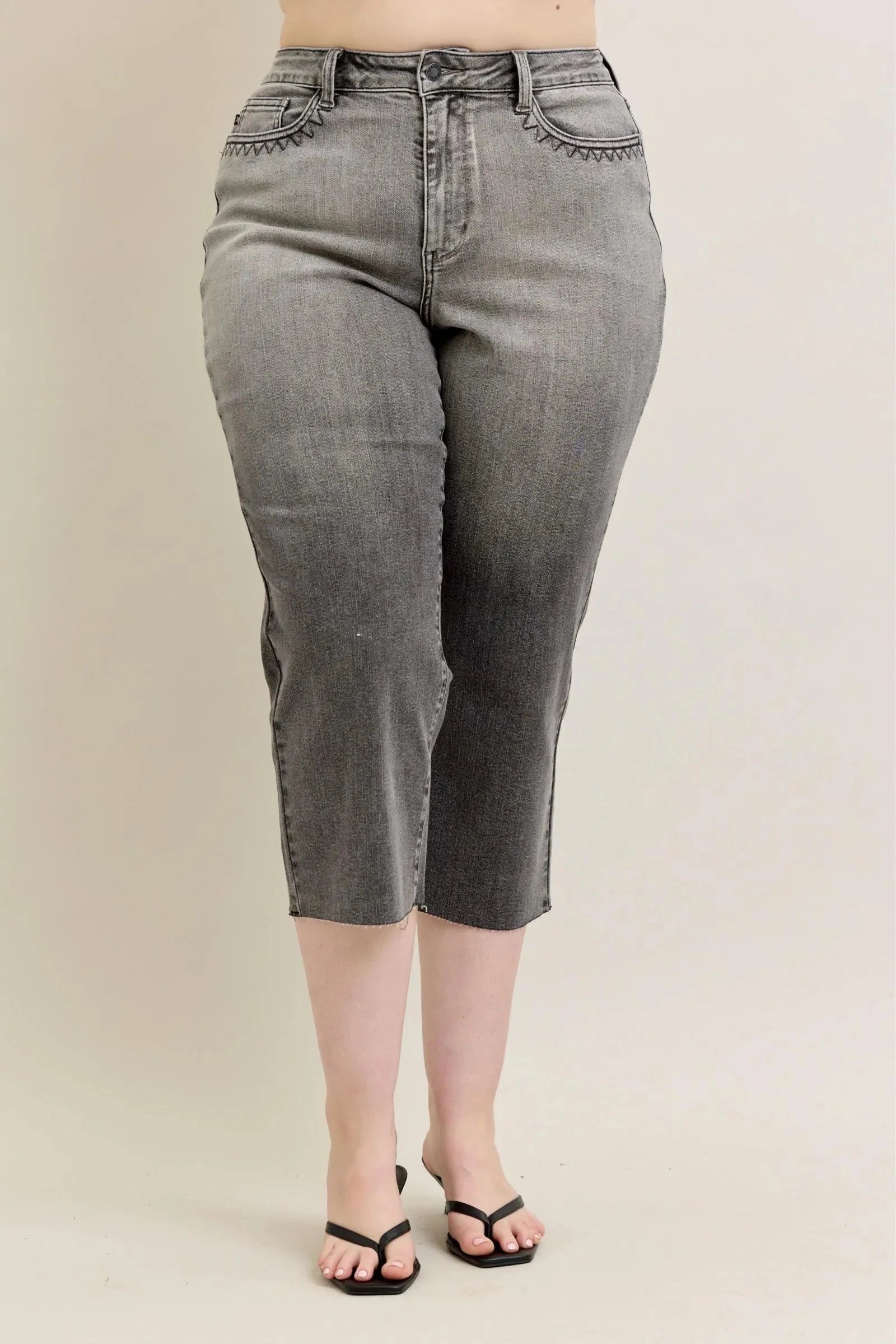 Wide Leg Capris Jeans