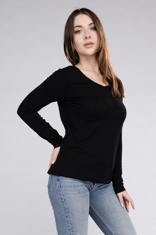 V-Neck Long Sleeve T-Shirt