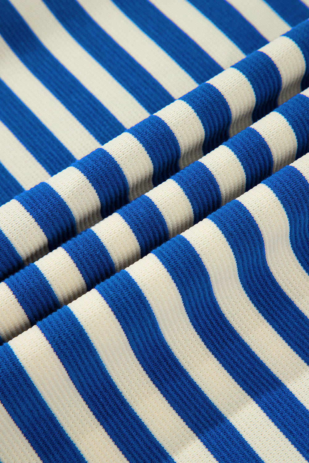 PRE-ORDER: Striped Ruffle Short Sleeve Pop of Color Neckline Dress