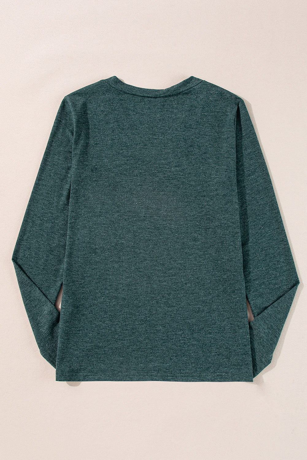 Mist Green Long Sleeve V Neck Top