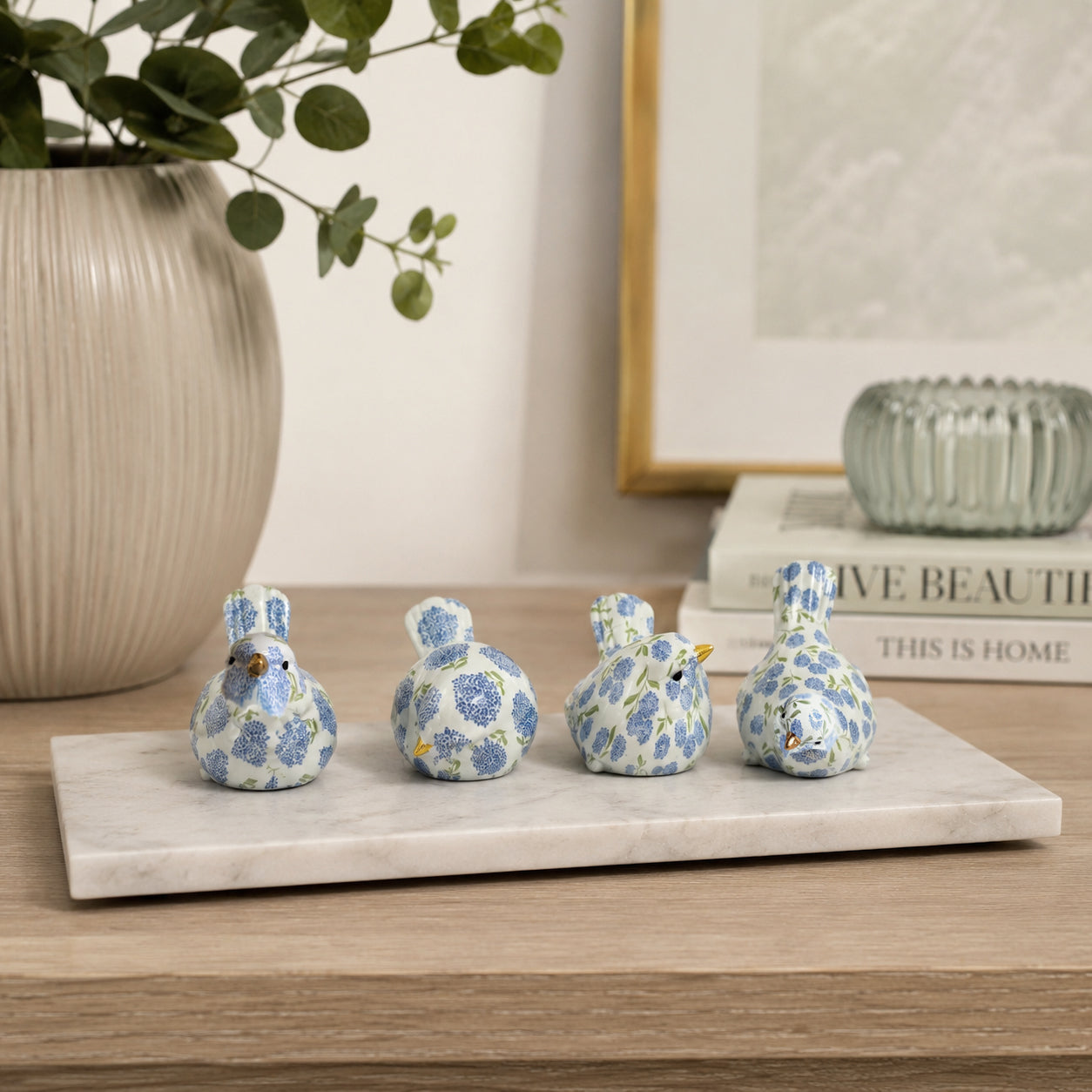 Blue Hydrangea Birds