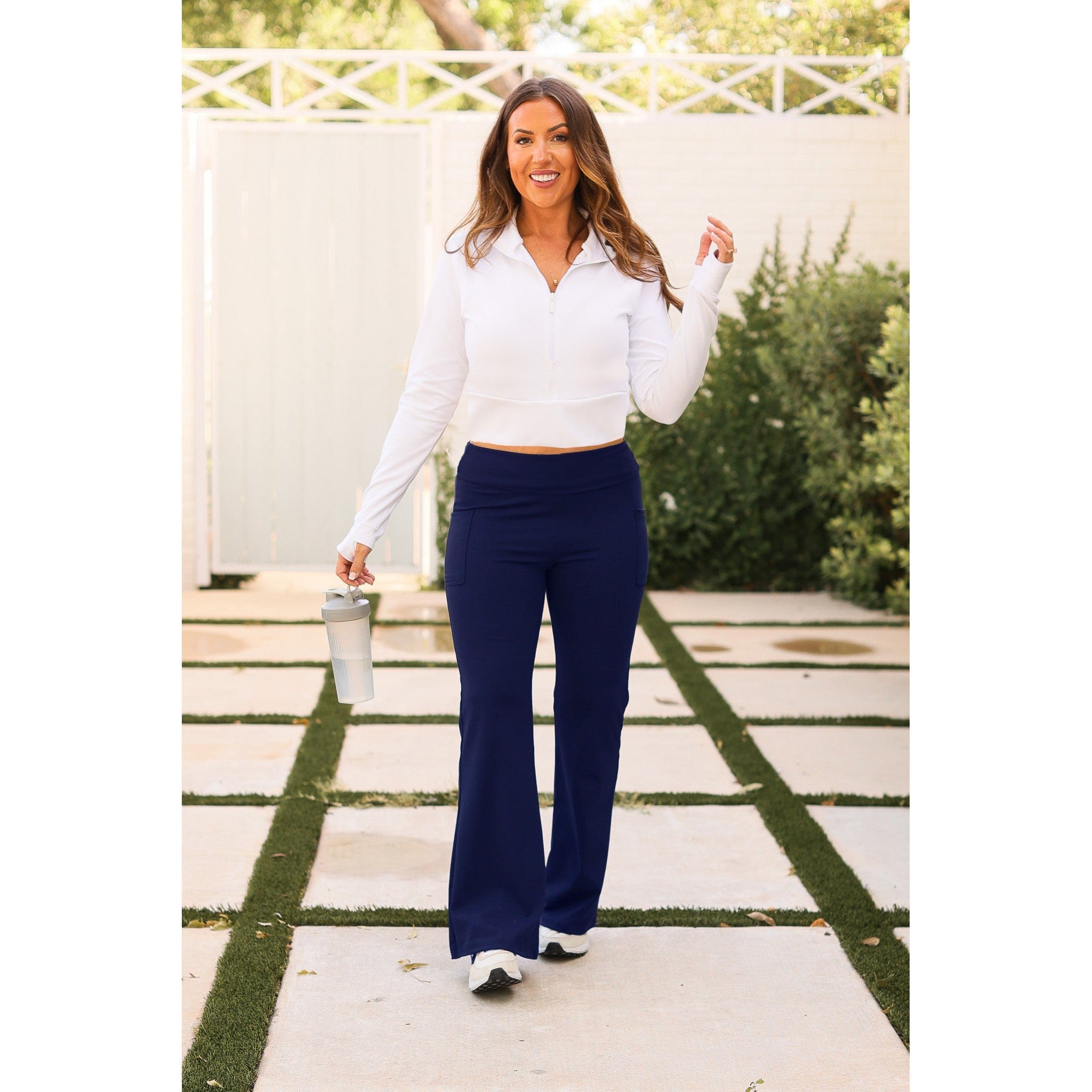 The Mila - 30"  NAVY Bootcut Leggings with Pockets