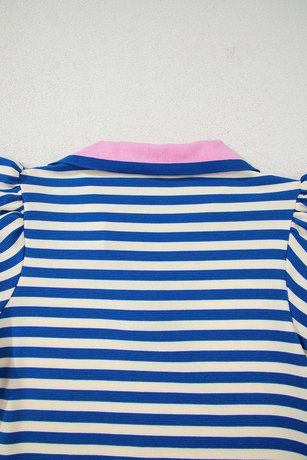 PRE-ORDER: Striped Ruffle Short Sleeve Pop of Color Neckline Dress