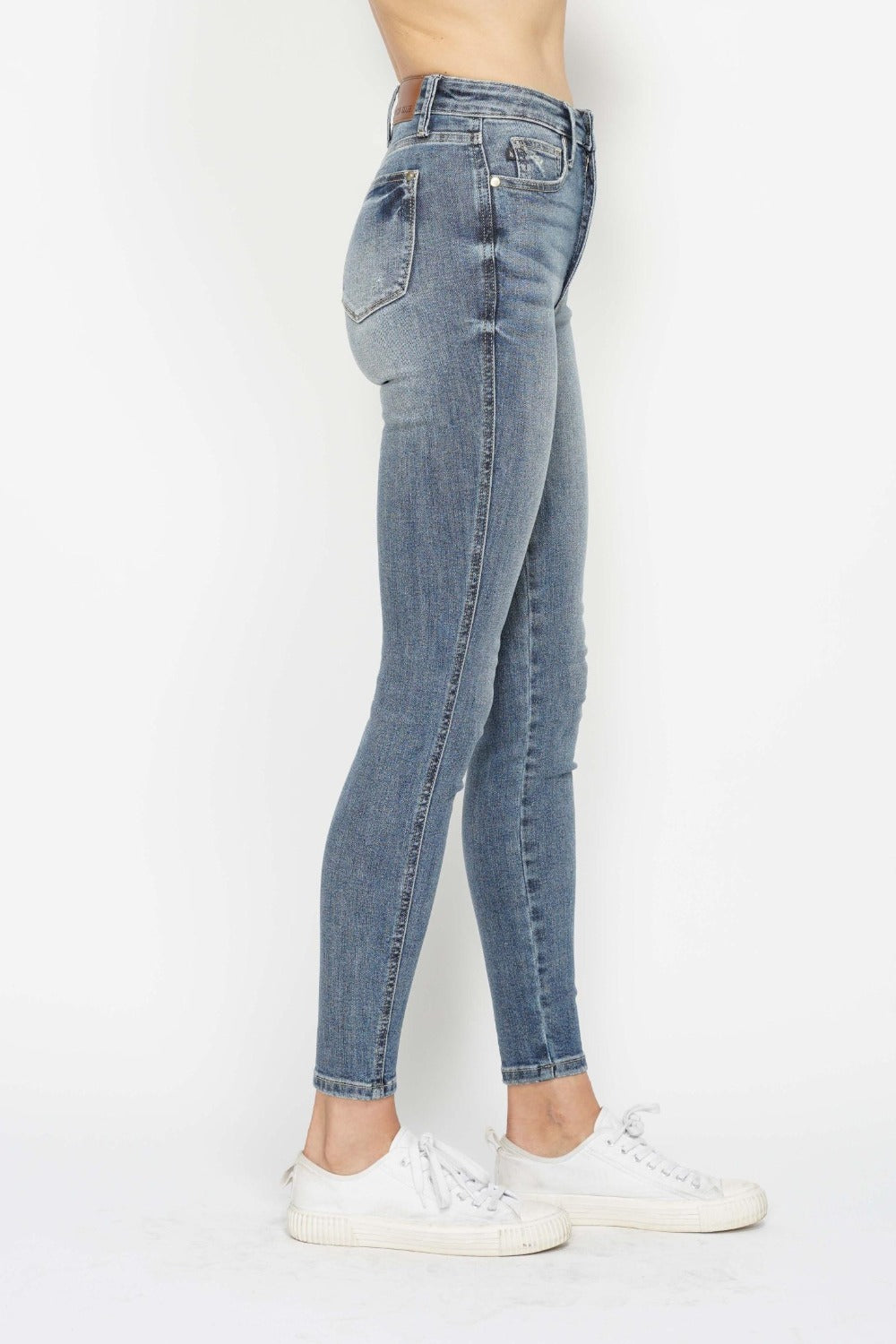 Tummy Control Contrast Wash Skinny Jeans