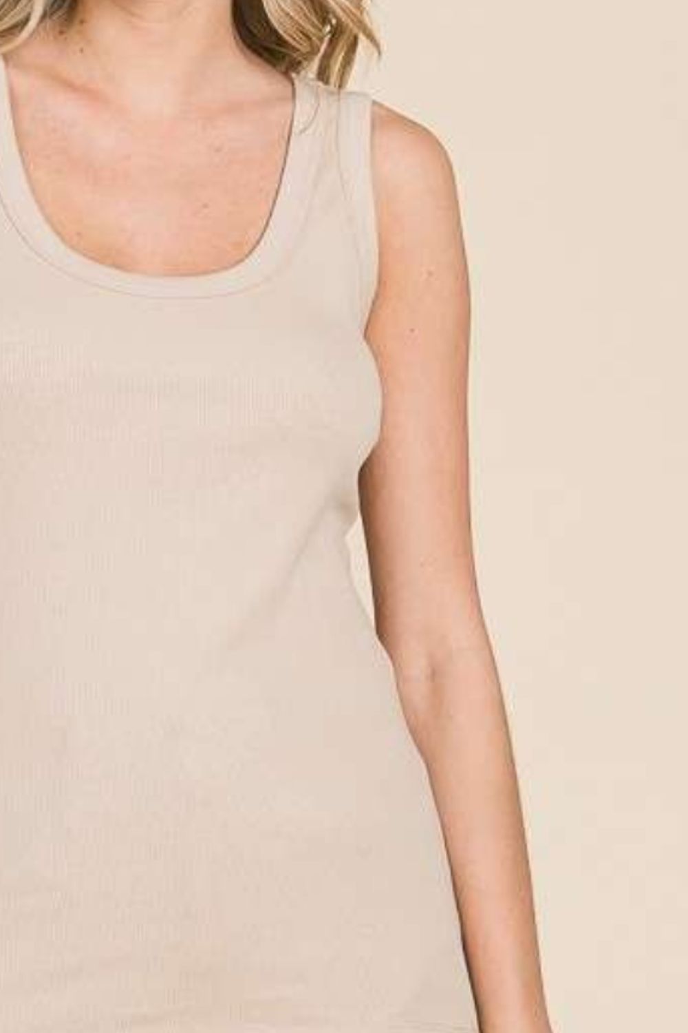 Ribbed Scoop Neck Tank