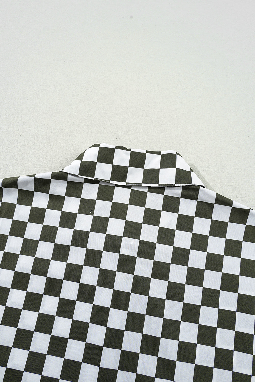 Green Checkered Drop Shoulder Casual Shirt