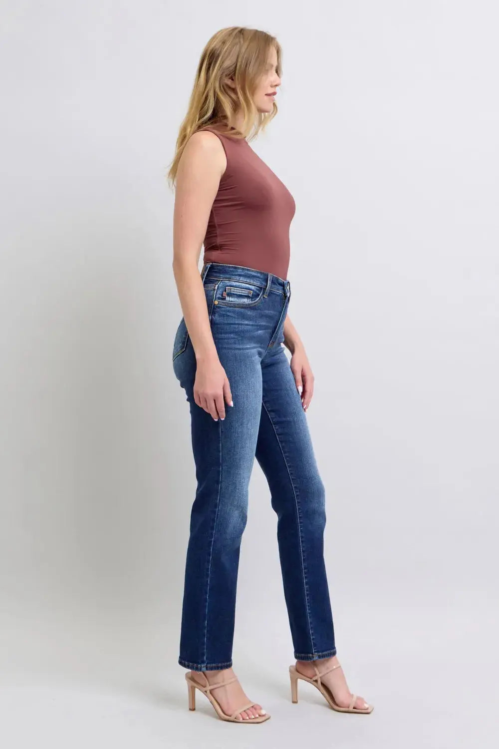 Washed Straight Leg Judy Blue Jeans with Pockets