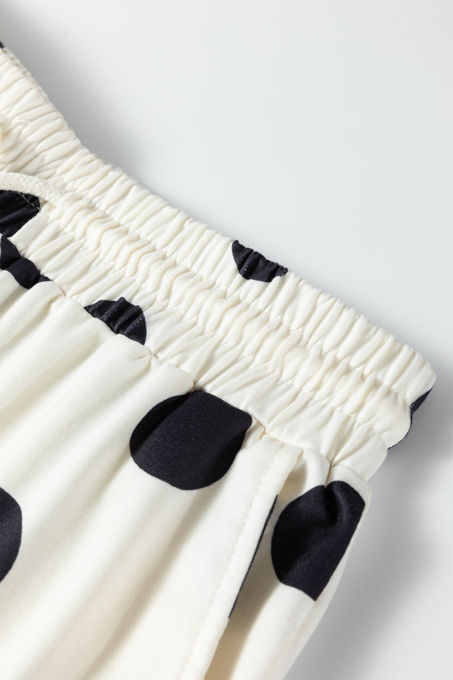 PRE-ORDER: Polka Dot Print Drop Shoulder Pullover Drawstring Jogger Pant Set